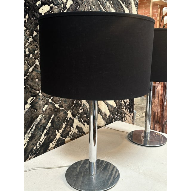Pair of 2 Italian 50's Steel Table Lamps For Sale - Image 4 of 12