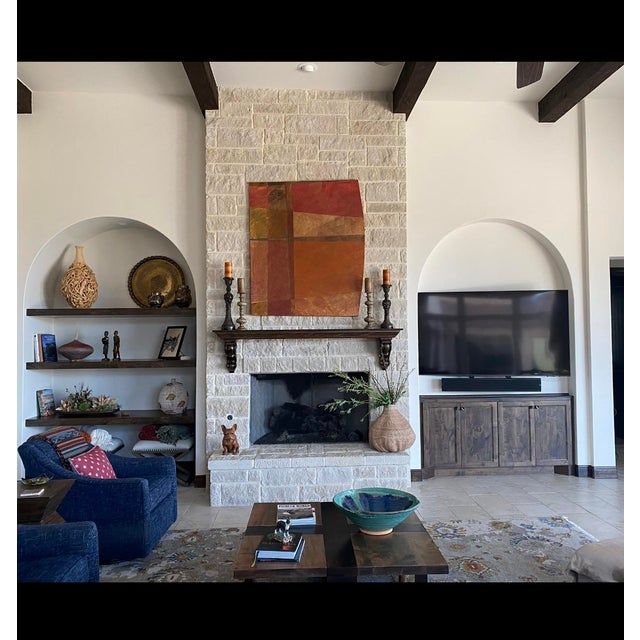 Original untitled abstract painting by Texas artist Bob Chrzanowski, purchased directly from the artist circa 2002. Large-...