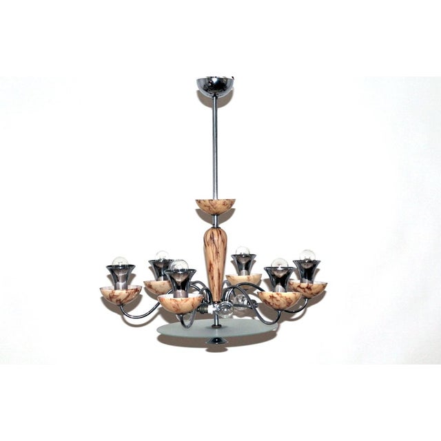 Art Deco Chandelier in Chrome, 1930s For Sale - Image 3 of 18