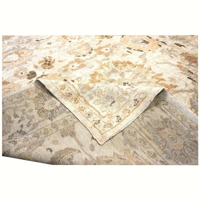 Early 21st Century Persian Sultanabad Wool 9x13 Tan, Grey, Taupe & Ivory Handmade Area Rug #1142628 For Sale - Image 5 of 5