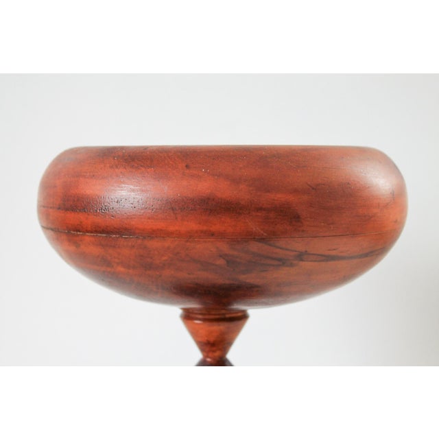 Vintage Turned Wood Pedestal Bowl For Sale - Image 4 of 9