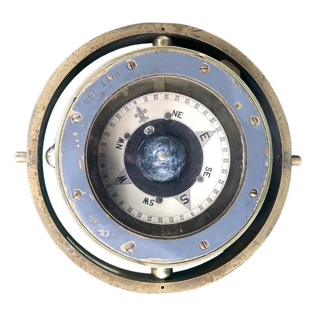 Antique Maritime Navy Compass For Sale