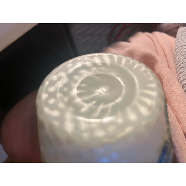 Victorian Antique Satin Glass Ruffled Vase Beaded Floral Signed Webb For Sale - Image 3 of 7