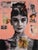Audrey Hepburn Collage Pop Art Portrait Painting by Dane Shue For Sale