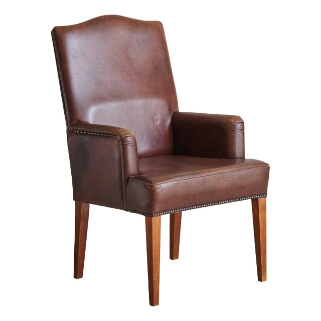 Dutch Armchair in Brown Sheepskin Leather, 1970s For Sale