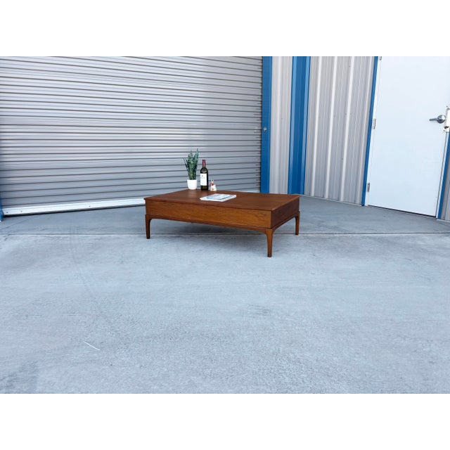 1960s Mid-Century Modern “Rythm” Walnut Coffee Table With Storage by Lane Furniture For Sale - Image 5 of 12