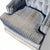 Vintage Blue Striped Velvet Swivel Lounge Chair, Late 20th Century For Sale - Image 13 of 13