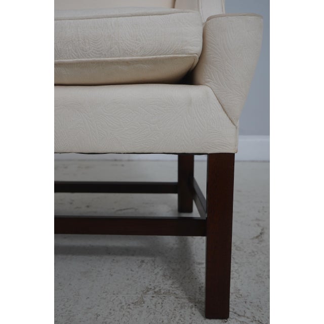 Off-white Kindel 18th Century Style Chippendale Mahogany Wing Chair For Sale - Image 8 of 18