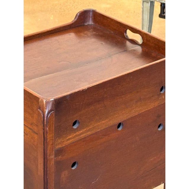 Brown 19th Century George III Mahogany Bedside Commode With Tambour Door For Sale - Image 8 of 10