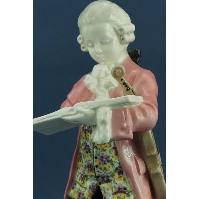 19th Century Art Nouveau Ceramic Sculpture Depicting Wolfgang Amadeus Mozart as a Child by Perigot for Goldscheider, Austria, 1890s For Sale - Image 12 of 18