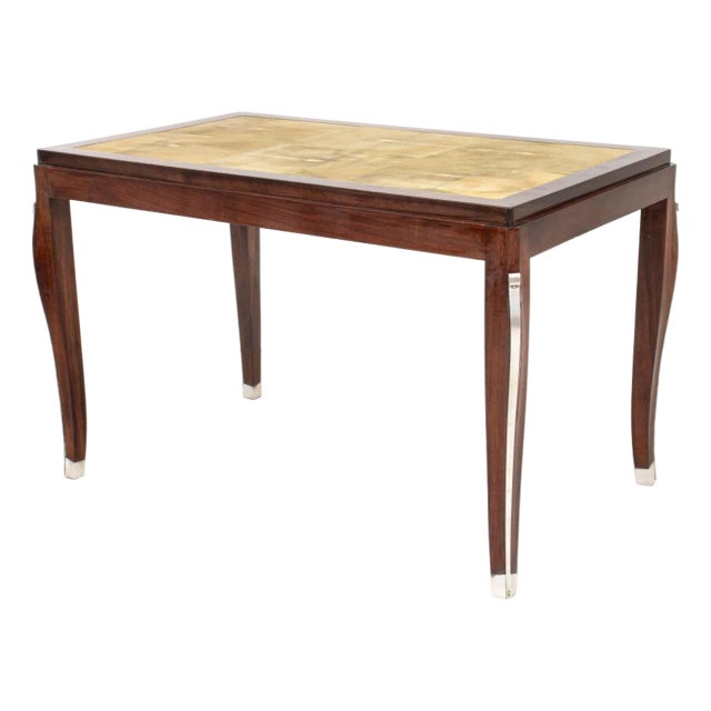 French Art Deco Walnut and Shagreen Side Table For Sale