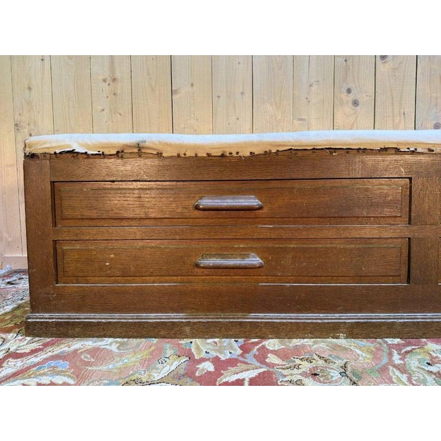 Oak Shop Bench with Drawers For Sale - Image 6 of 11