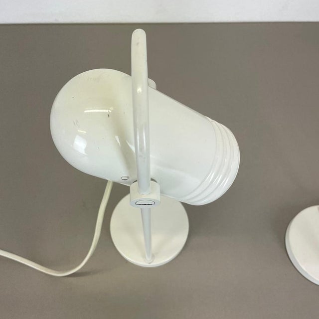 White Metal Table Lights by Rolf Krüger for Heinz Neuhaus Leuchten, 1970s, Set of 2 For Sale - Image 10 of 18