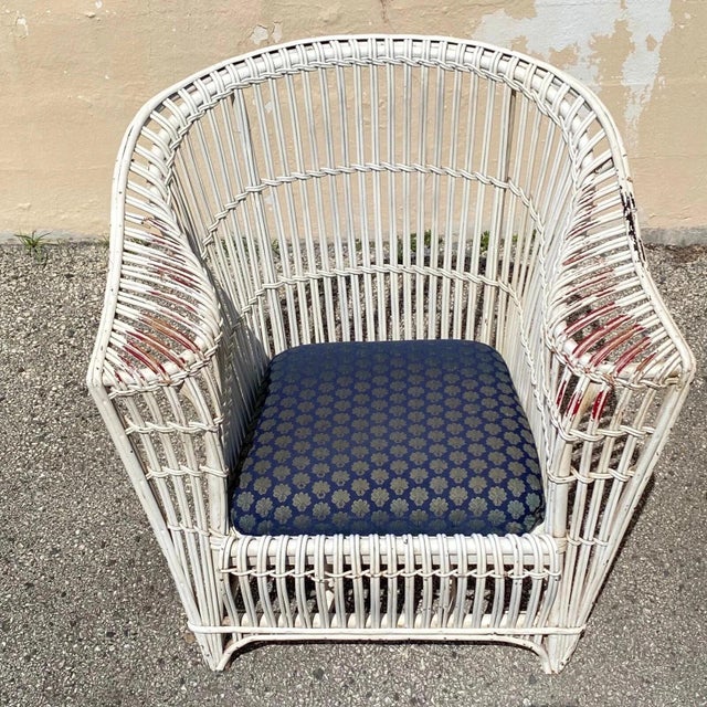 Wood Antique Victorian Wicker Rattan Bentwood Sculptural Sunroom Sofa Set With Chairs For Sale - Image 7 of 14