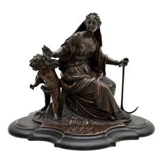 French Artist, Female Sculpture, 1860, Bronze For Sale