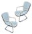 1950s Shabby Chic Steel Flat Iron Springer Patio Outdoor Lounge Chair, Pair For Sale