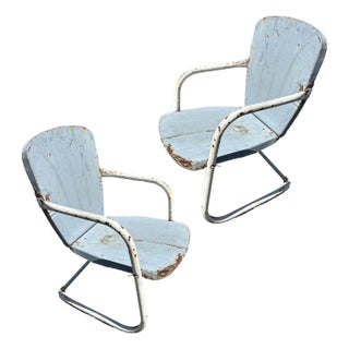 Mid-Century Springer Patio Outdoor Lounge Chair, Pair For Sale