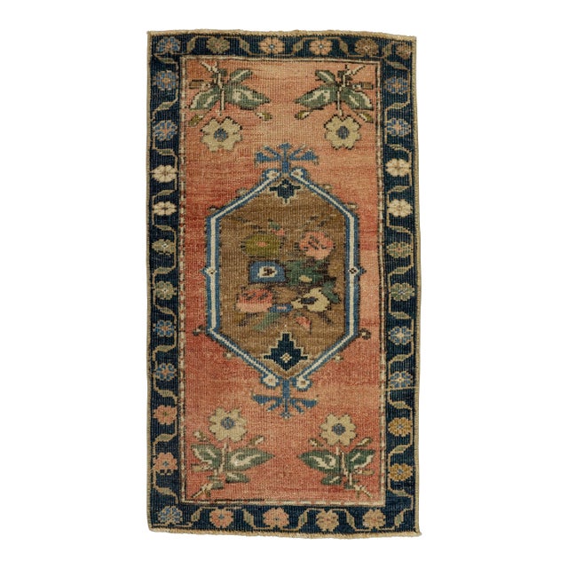 Turkish Mini Rug Oriental Hand Knotted Vintage Rug 1'6" x 2'8" #21241 For Sale