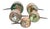 Vintage Hand Painted Rustic Brass Pots, 1960, Set of 5 For Sale