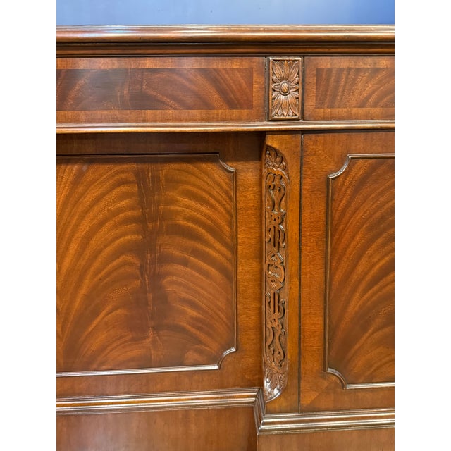 English Traditional 72” Mahogany Executive Desk by Leighton Hall - Showroom Sample For Sale - Image 3 of 8