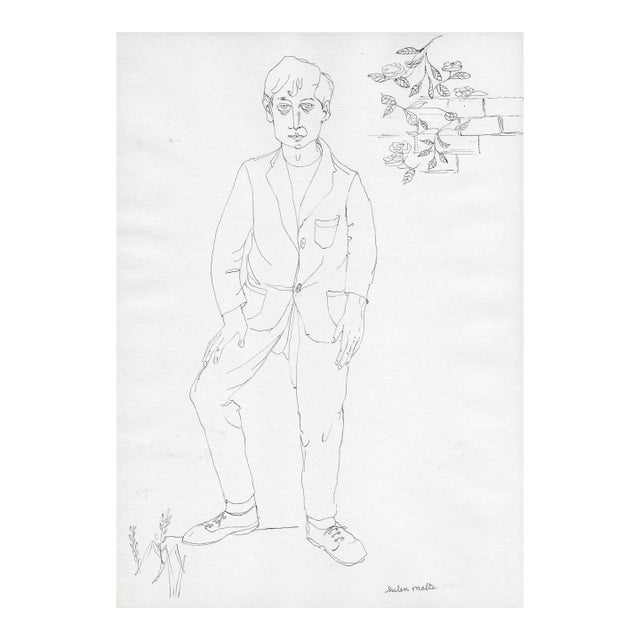 1940s Helen Malta Male Figure Drawing For Sale