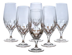 Large Vintage French Flutes in Royal Crystal, 1950s, Set of 6