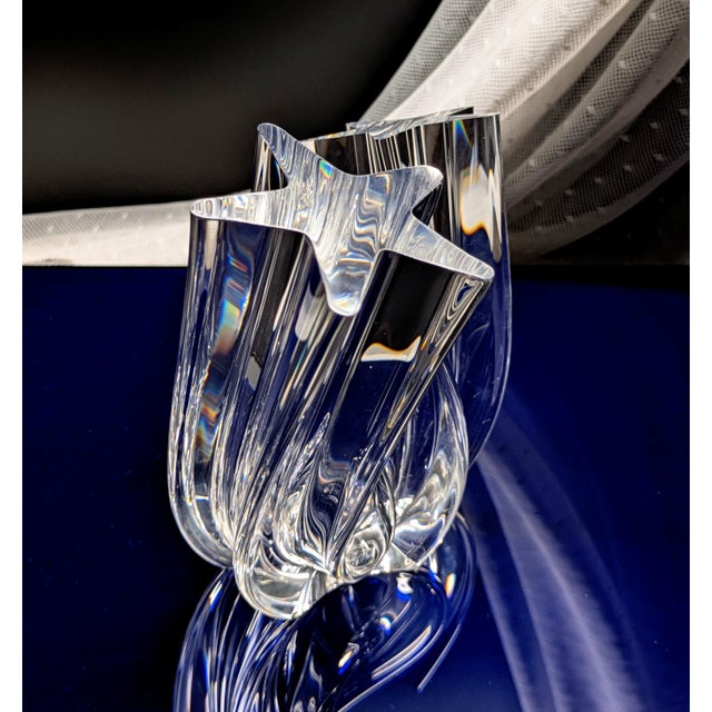 Contemporary Steuben Star Stream Crystal Sculpture, Neil Cohen 1988 Design, Steuben Catalog #8567 For Sale - Image 3 of 9