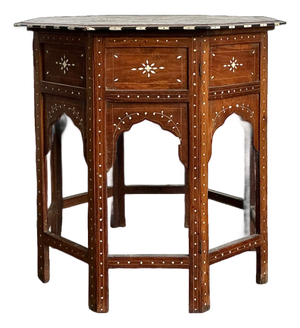Vintage Octagonal Moroccan Inlay Side Table