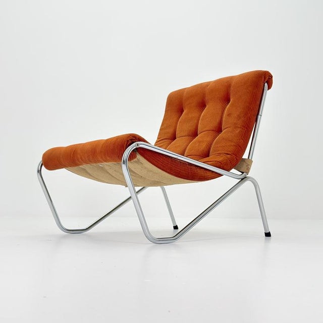 Metal Mid-Century Modern Swedish Lounge Chair from EM Möbler, 1970s For Sale - Image 7 of 17