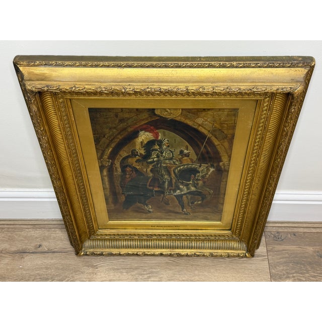 19th-Century British Victorian Renaissance Knight Equestrian Oil Painting, Circle of Sir John Gilbert Ra For Sale - Image 6 of 18