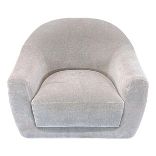 Maiden Home Attributed Oliver Modern Swivel Lounge Chair in Limestone For Sale