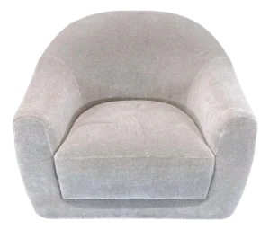 Maiden Home Attributed Oliver Modern Swivel Lounge Chair in Limestone