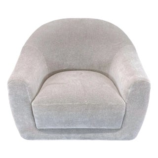 Maiden Home Oliver Modern Swivel Lounge Chair in Limestone For Sale