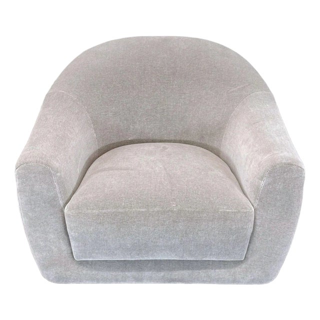 Maiden Home Oliver Modern Swivel Lounge Chair in Limestone For Sale