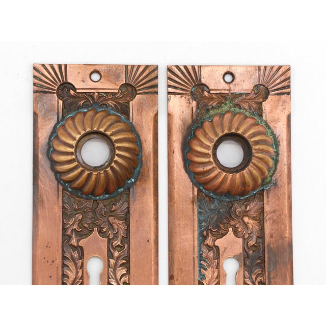 These door plates were manufactured by Corbin in 1895. The coordinating knob was named 'Fanciful Beast'. It is part of the...