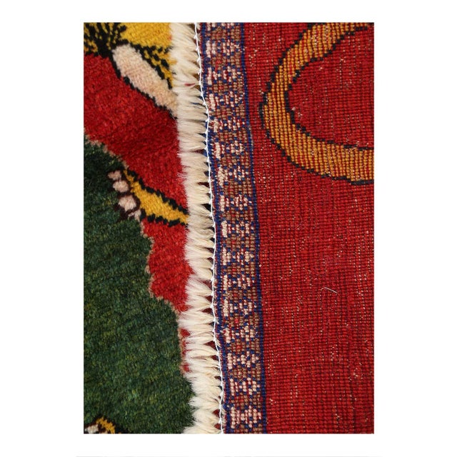 Traditional Pasargad DC Gabbeh Pictorial Lion Rug For Sale - Image 3 of 3