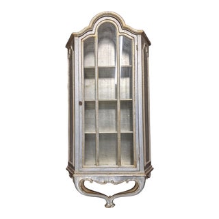 Mid 20th Century Silver Leaf Florentine Wall Mount Cabinet Curio China For Sale