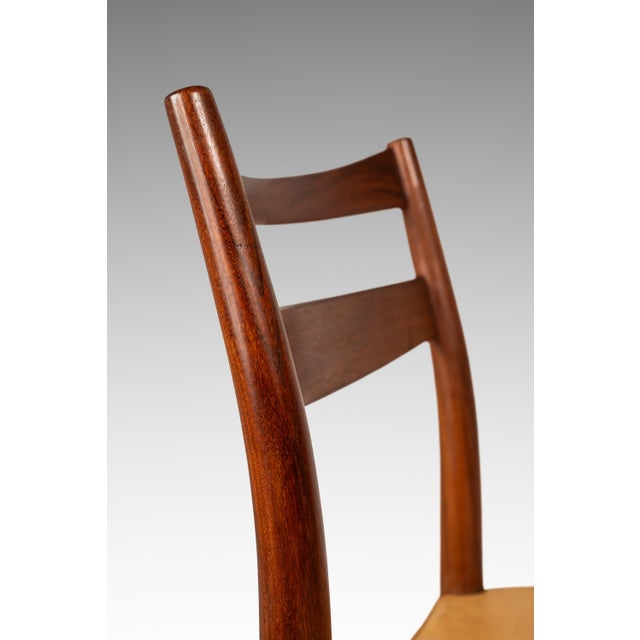 Rare MCM Single Dining / Desk Chair in Solid Teak & Original Leather Upholstery Attributed to Yngve Ekström for Gemla Diö, Sweden, C. 1950s For Sale - Image 13 of 18