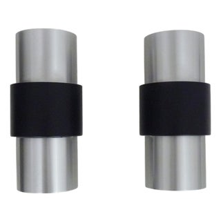 Chrome and Black Wall Lights from Philips, 1960s, Set of 2 For Sale