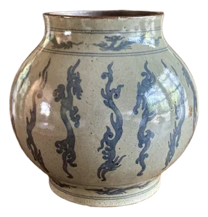 Chinese Stoneware Dragon Decorated Ginger Jar or Vase