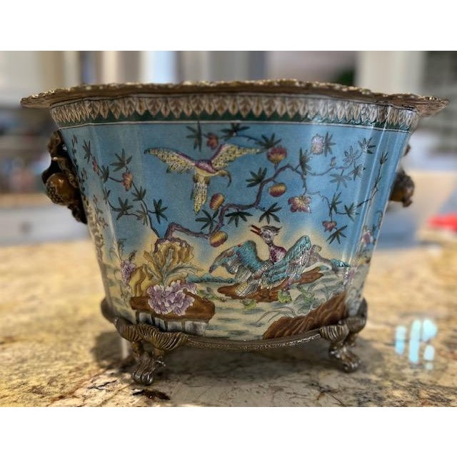 2000 - 2009 Fine Porcelain Cachepot With Ormolu For Sale - Image 5 of 9