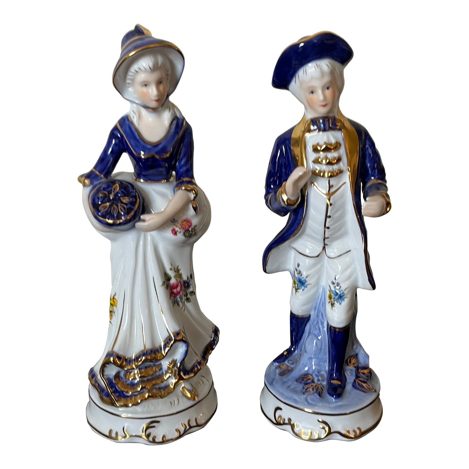 Kpm Antique 1840s Porcelain HandPainted Gilt Figurines, a Pair Chairish