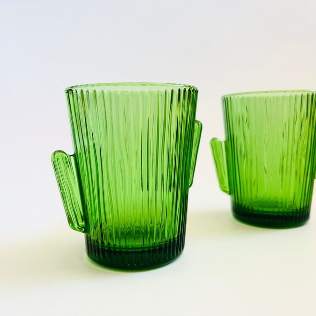 Libbey Glass Co. Glass Cactus Tumblers by Libbey - Set of 2 For Sale - Image 4 of 10