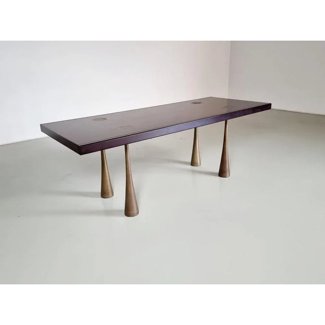 Rare original angelo mangiarotti dining table, for la sorgente dei mobili, italy, 1970s. The table has four supporting...