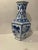 Ceramic Blue & White Floral and Leaf Tall Hexagonal Flower Vase, Chinese For Sale - Image 7 of 12