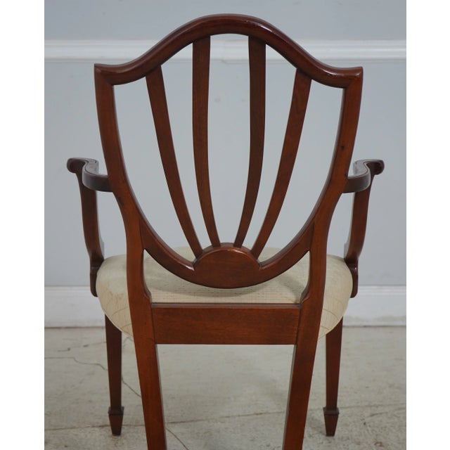Baker Furniture Company Pair Baker Shield Back Mahogany Armchairs For Sale - Image 4 of 12