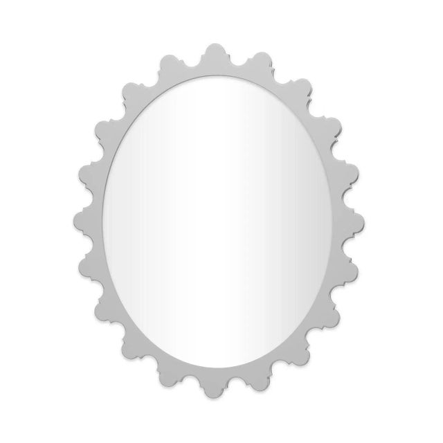 Contemporary Fleur Home Garden District Magazine Oval Mirror in Graytint, 26x31 For Sale - Image 3 of 3