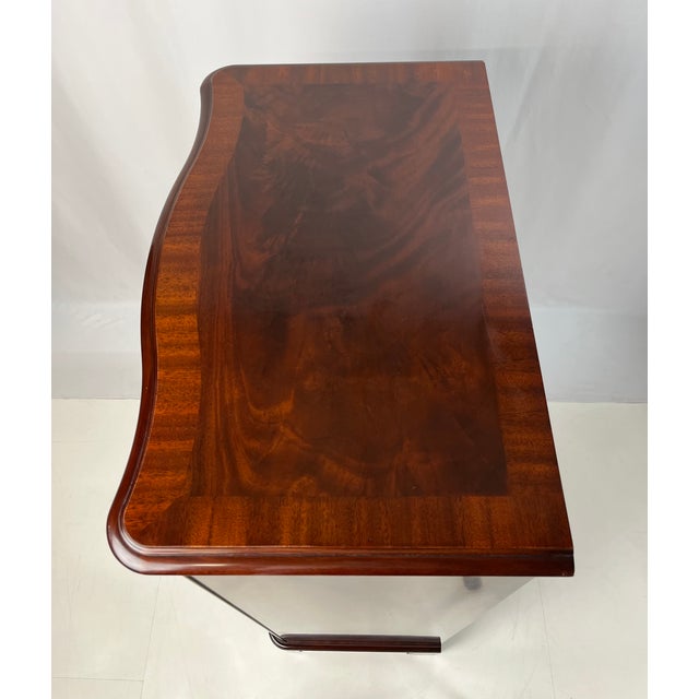 Brown Rare Henkel Harris Serpentine Flame Mahogany Tall Chest of Drawers (Style No. 315, Finish 29) For Sale - Image 8 of 18