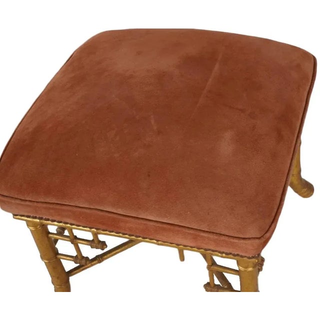 Late 19th Century Late 19th Century Napolean III Gilt Bamboo Stool For Sale - Image 5 of 6