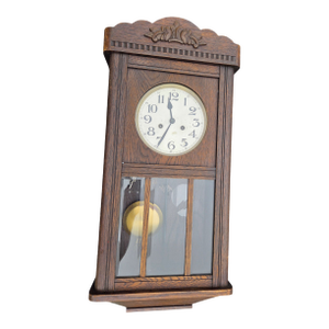 Antique German Oak 8 Day Wall Clock Chimes Gustav Becker Ra Regulator